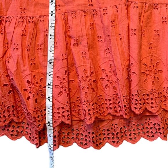 Loft Eyelet Tiered Swing Dress in Coral Size 6 - Picture 13 of 17